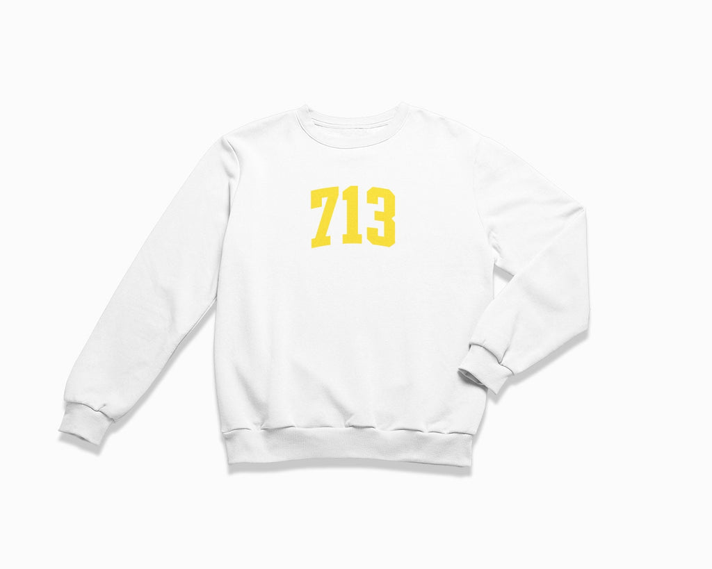 713 (Houston) Crewneck Sweatshirt - White/Yellow
