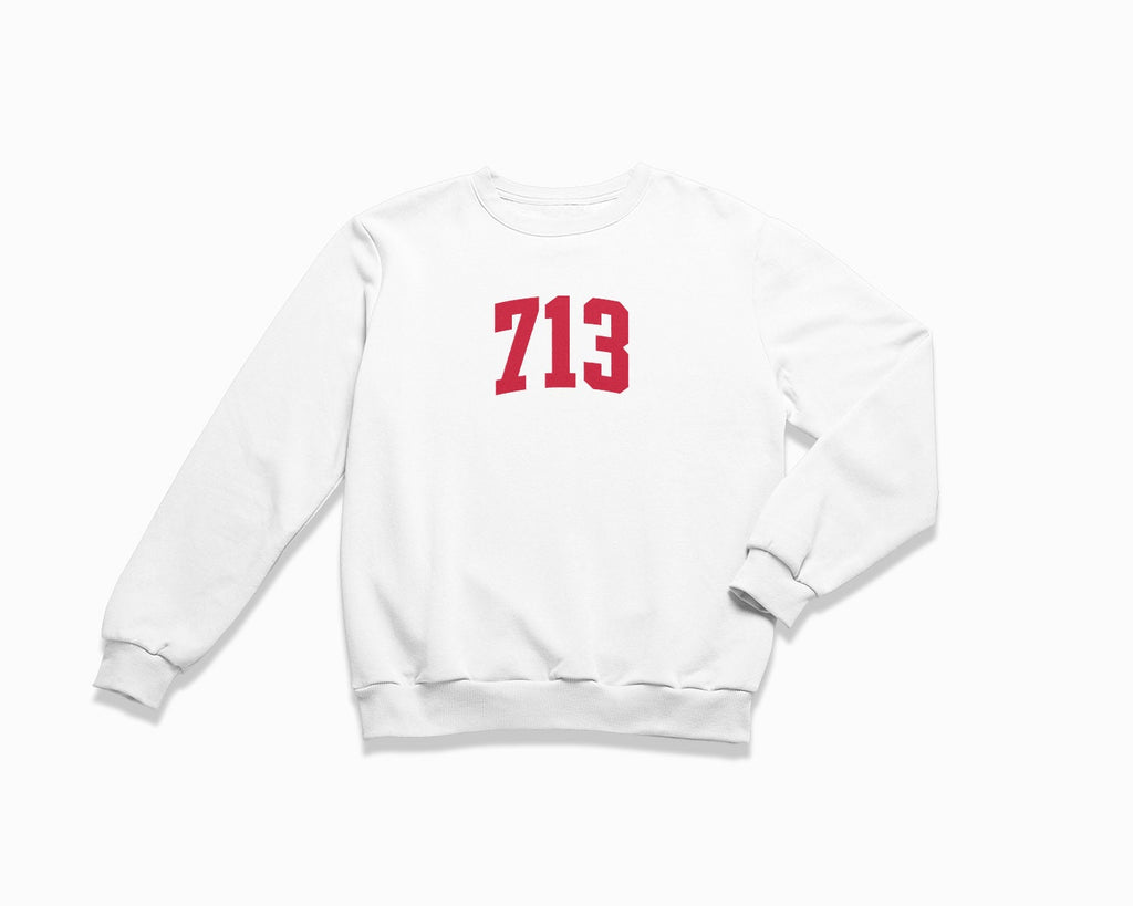 713 (Houston) Crewneck Sweatshirt - White/Red