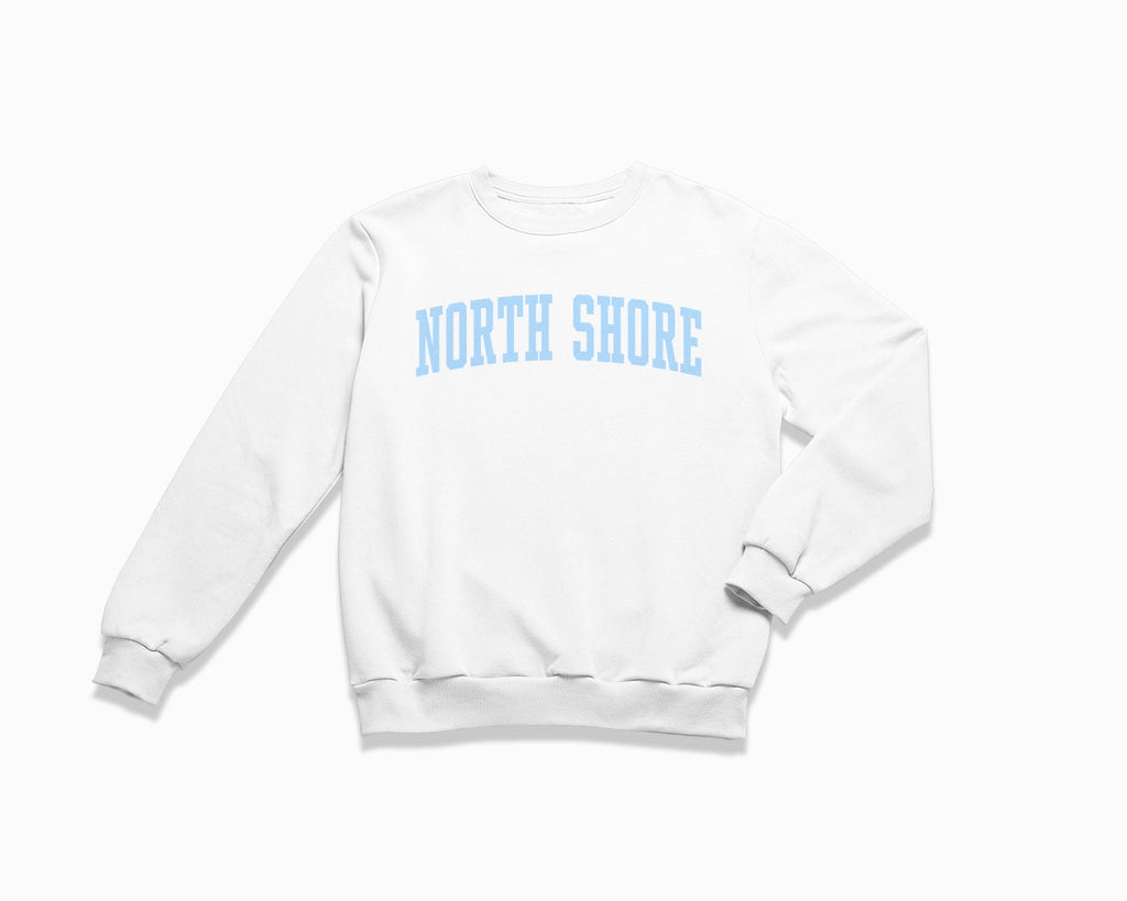 North Shore Crewneck Sweatshirt - White/Light Blue