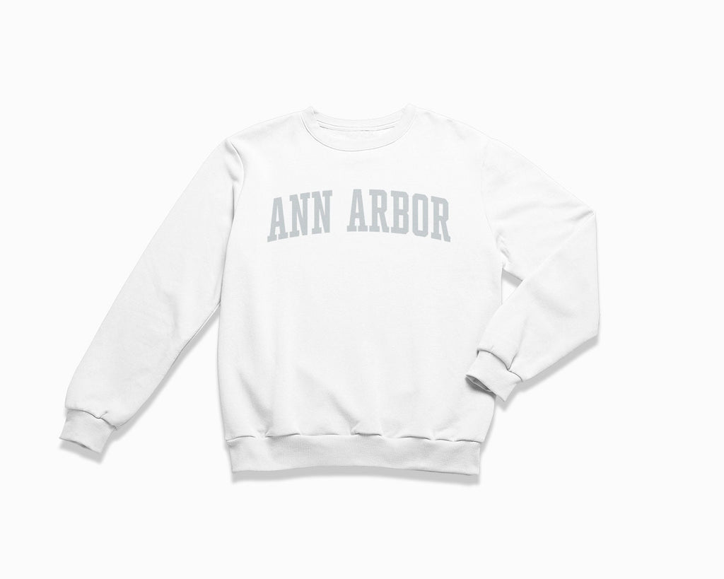 Ann Arbor Crewneck Sweatshirt - White/Grey