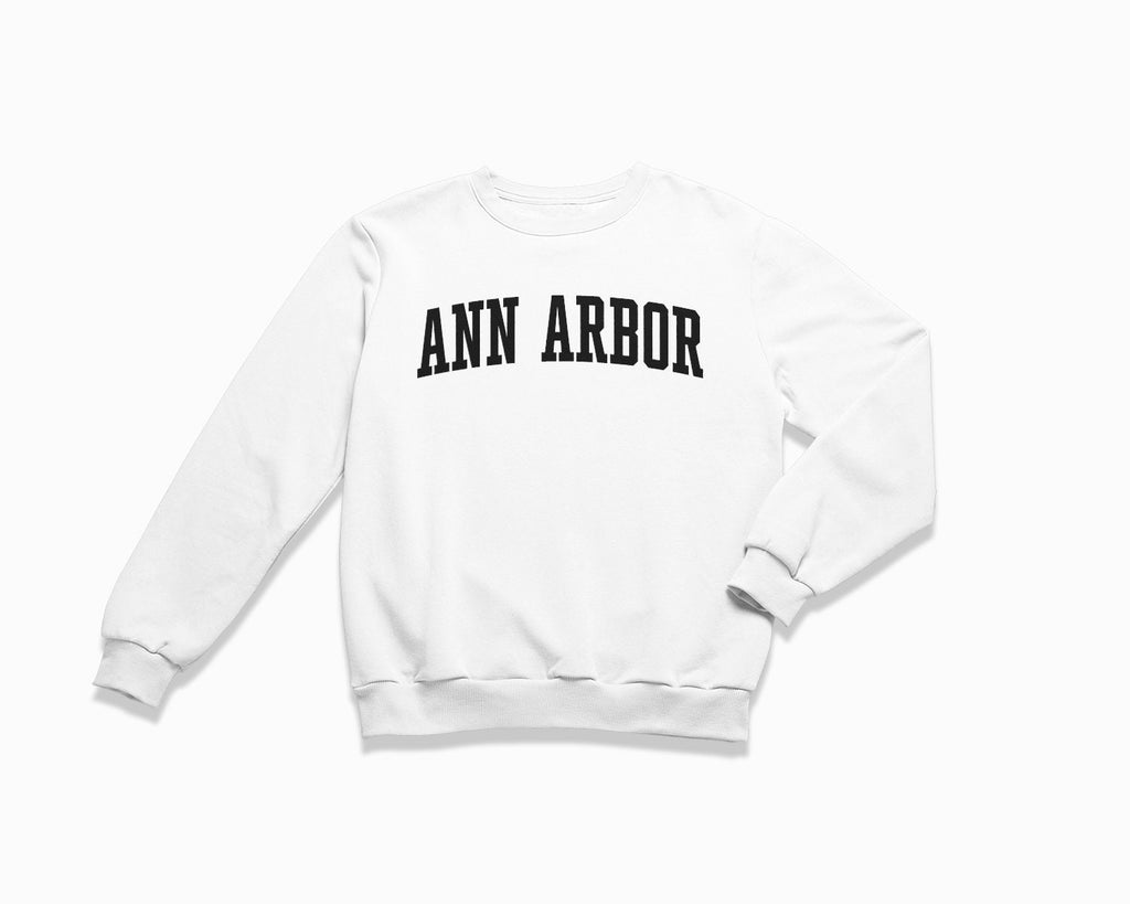 Ann Arbor Crewneck Sweatshirt - White/Black