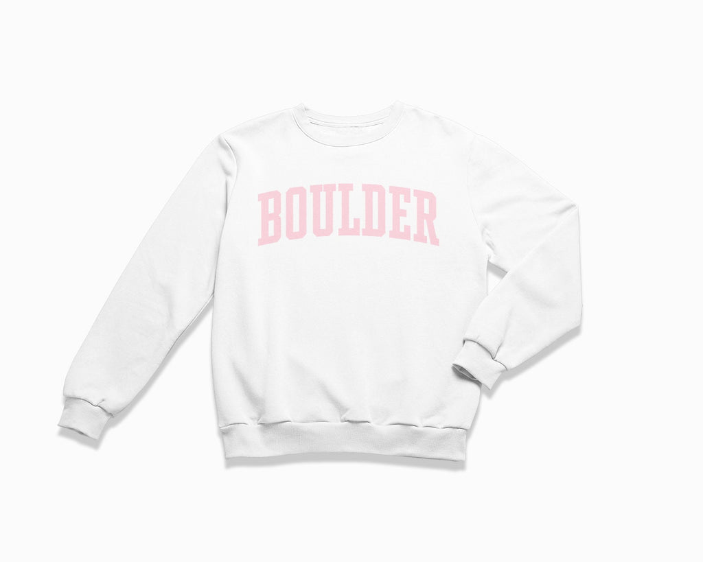 Boulder Crewneck Sweatshirt - White/Light Pink