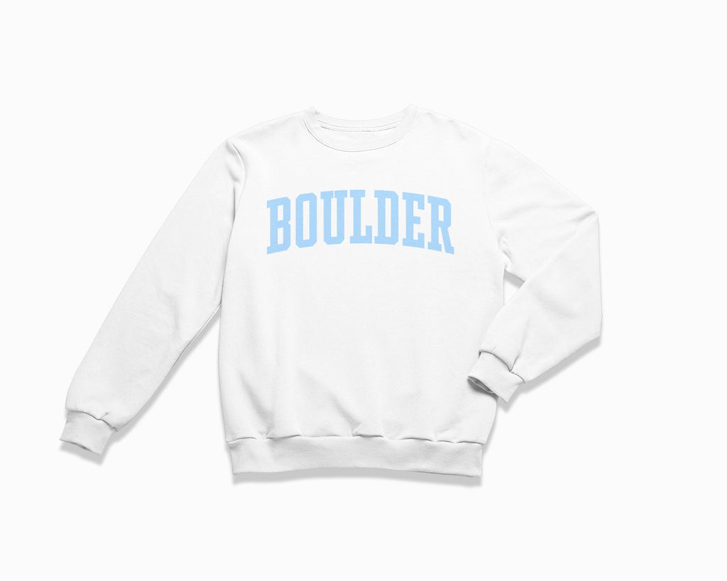 Boulder Crewneck Sweatshirt - White/Light Blue