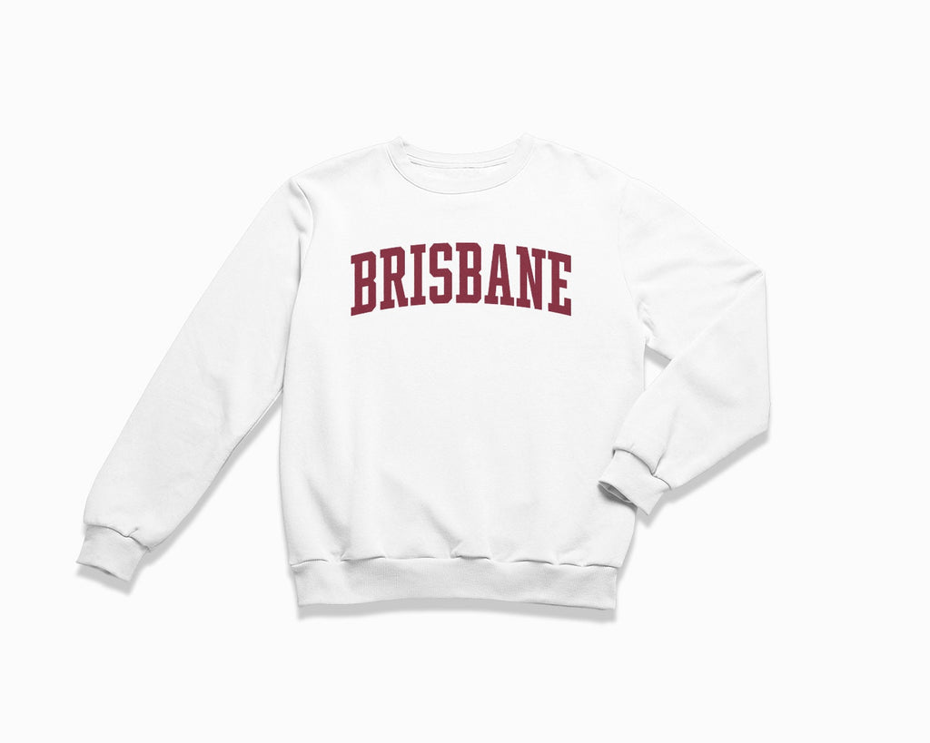 Brisbane Crewneck Sweatshirt - White/Maroon