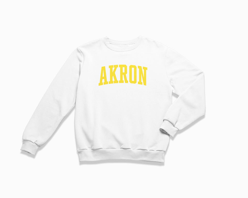 Akron Crewneck Sweatshirt - White/Yellow
