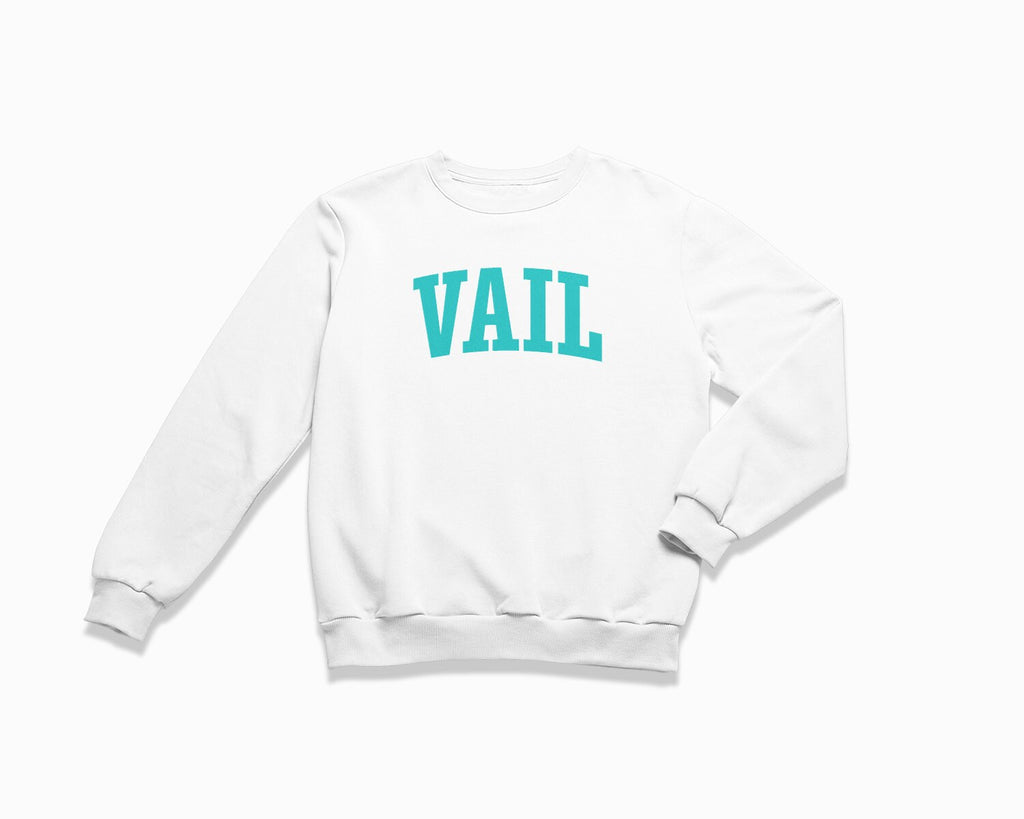 Vail Crewneck Sweatshirt - White/Turquoise