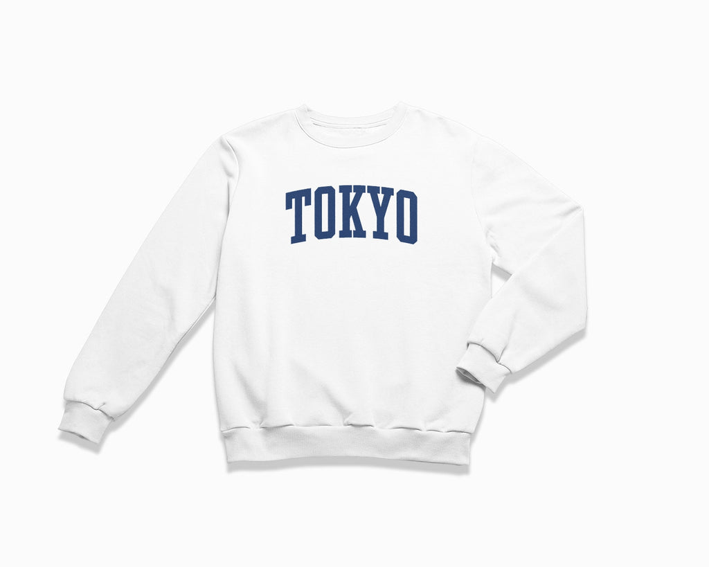 Tokyo Crewneck Sweatshirt - White/Navy Blue