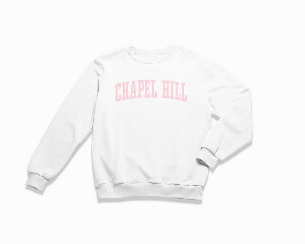 Chapel Hill Crewneck Sweatshirt - White/Light Pink