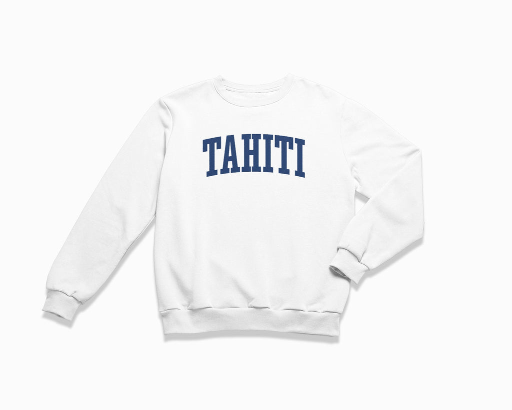 Tahiti Crewneck Sweatshirt - White/Navy Blue