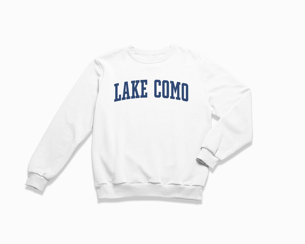 Lake Como Crewneck Sweatshirt - White/Navy Blue