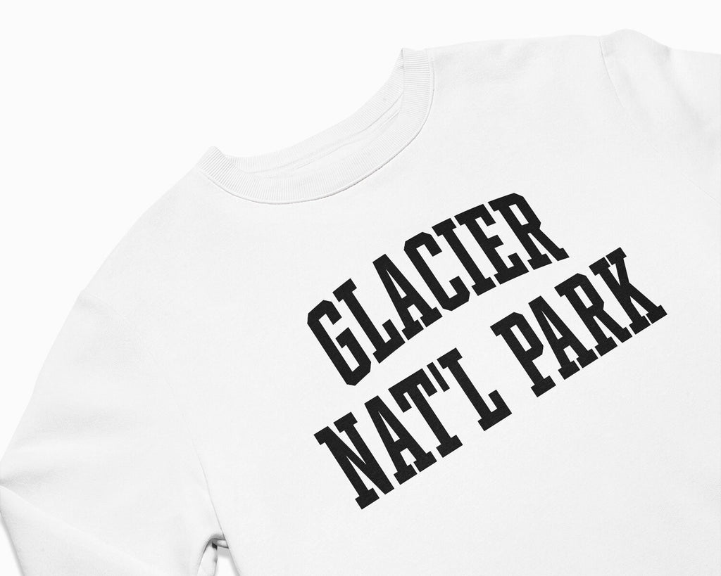 Glacier National Park Crewneck Sweatshirt - White/Black