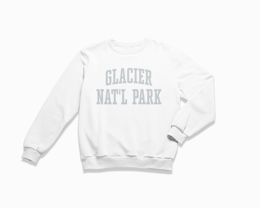 Glacier National Park Crewneck Sweatshirt - White/Grey