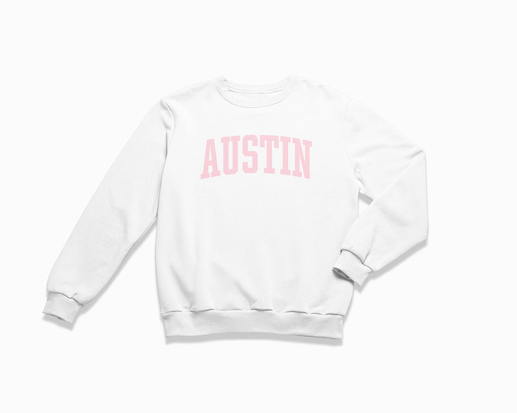Austin Crewneck Sweatshirt - White/Light Pink