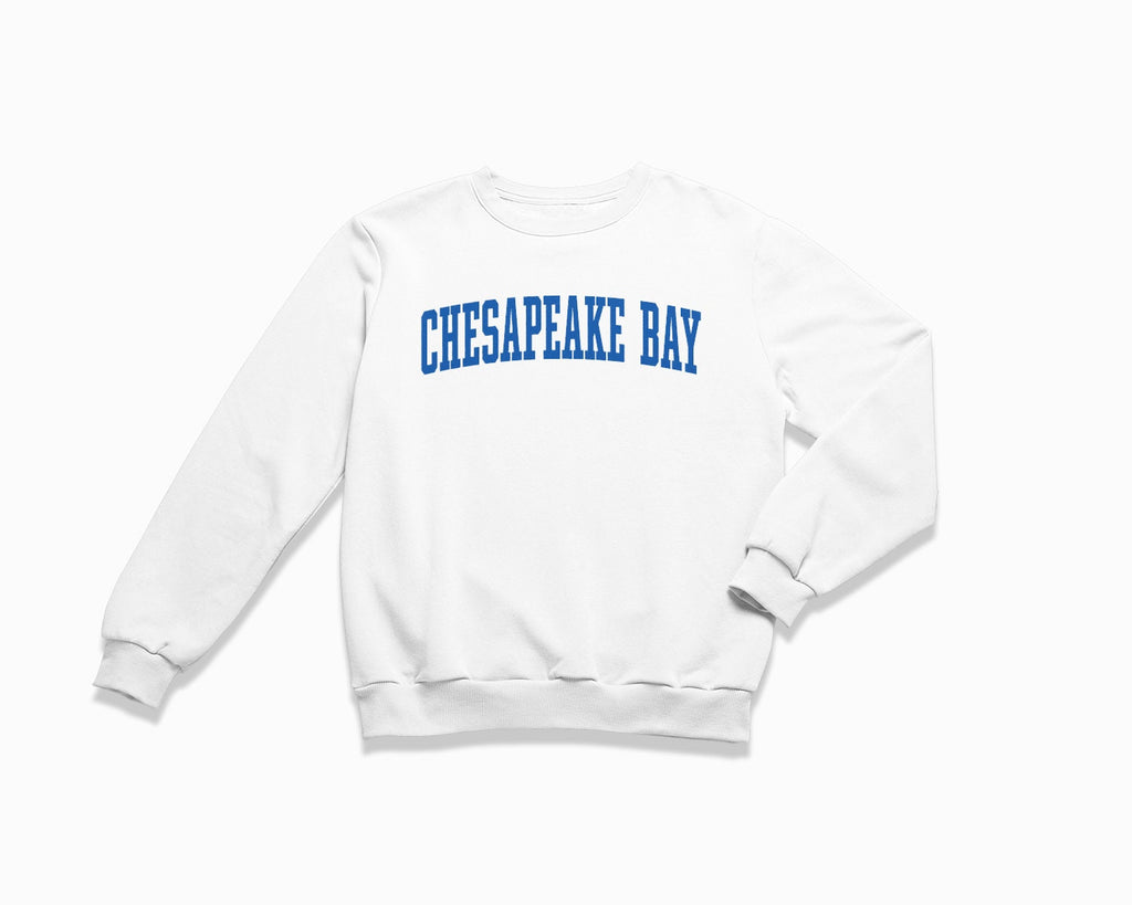 Chesapeake Bay Crewneck Sweatshirt - White/Royal Blue