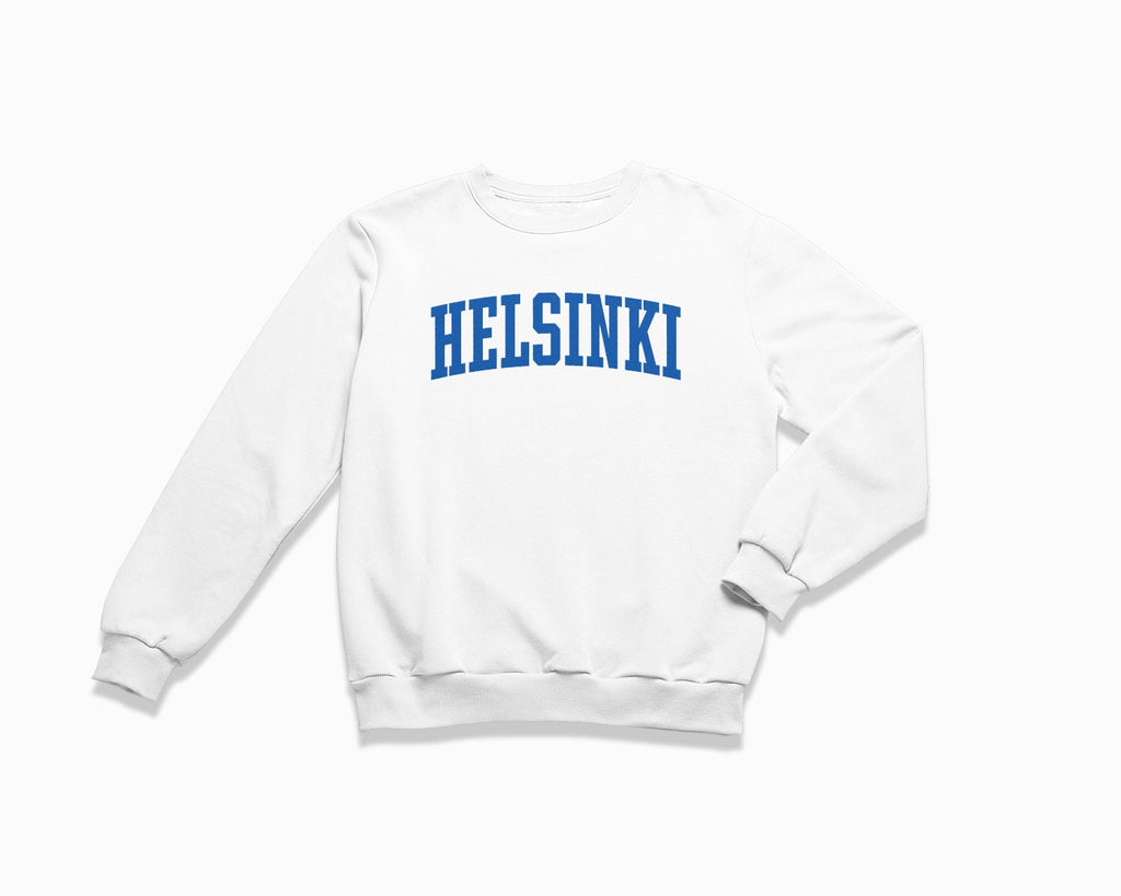 Helsinki Crewneck Sweatshirt - White/Royal Blue