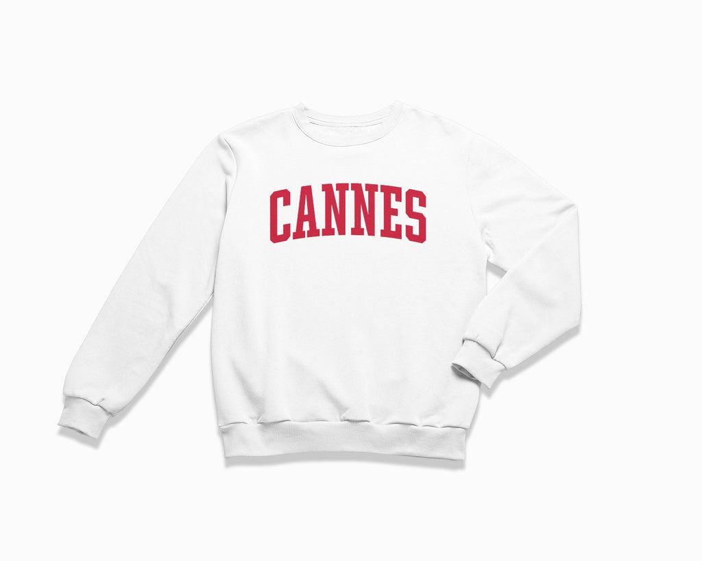 Cannes Crewneck Sweatshirt - White/Red