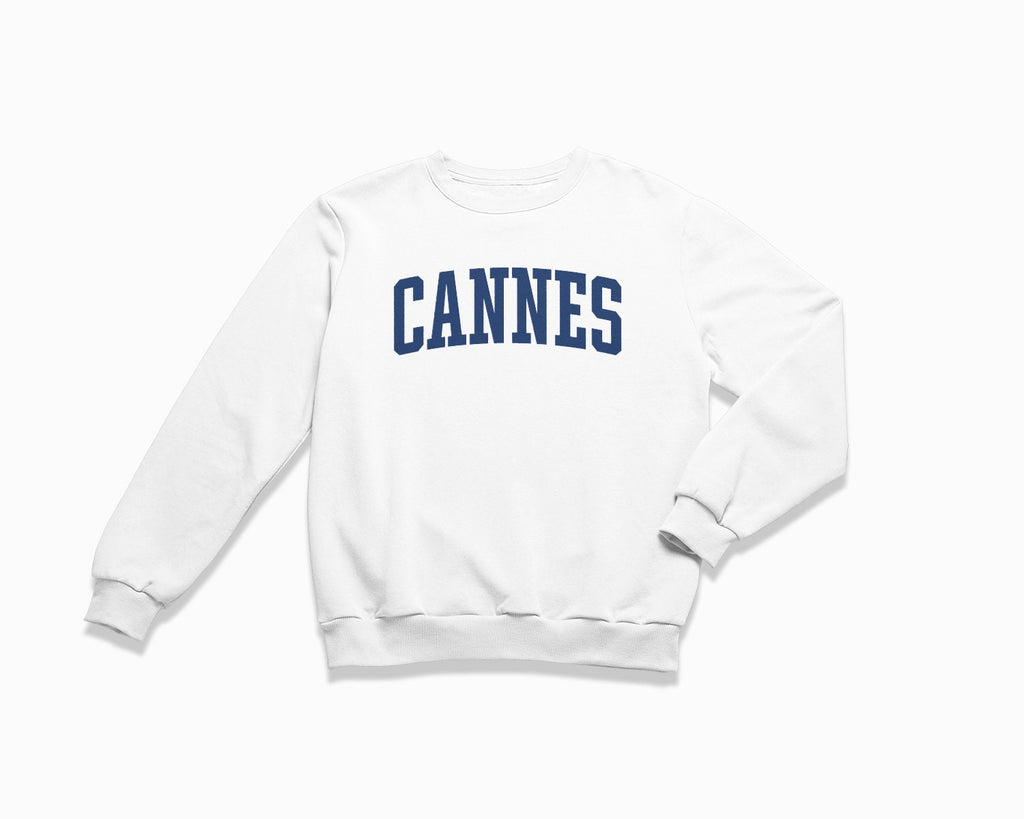 Cannes Crewneck Sweatshirt - White/Navy Blue