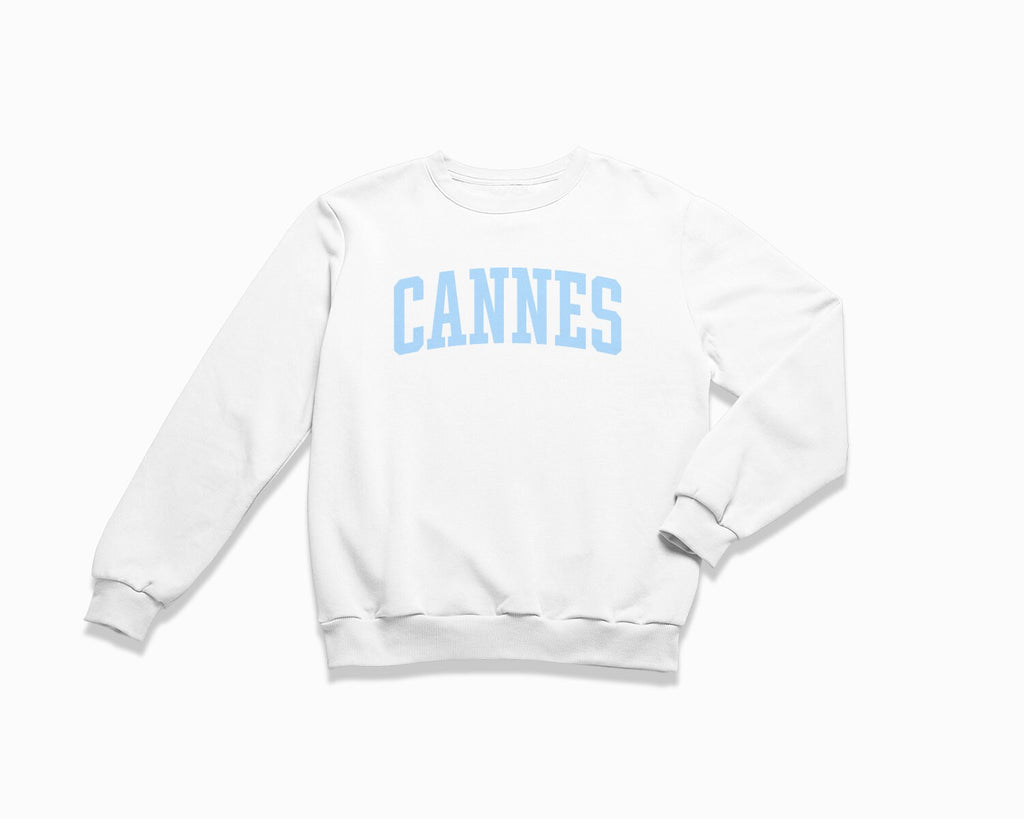 Cannes Crewneck Sweatshirt - White/Light Blue