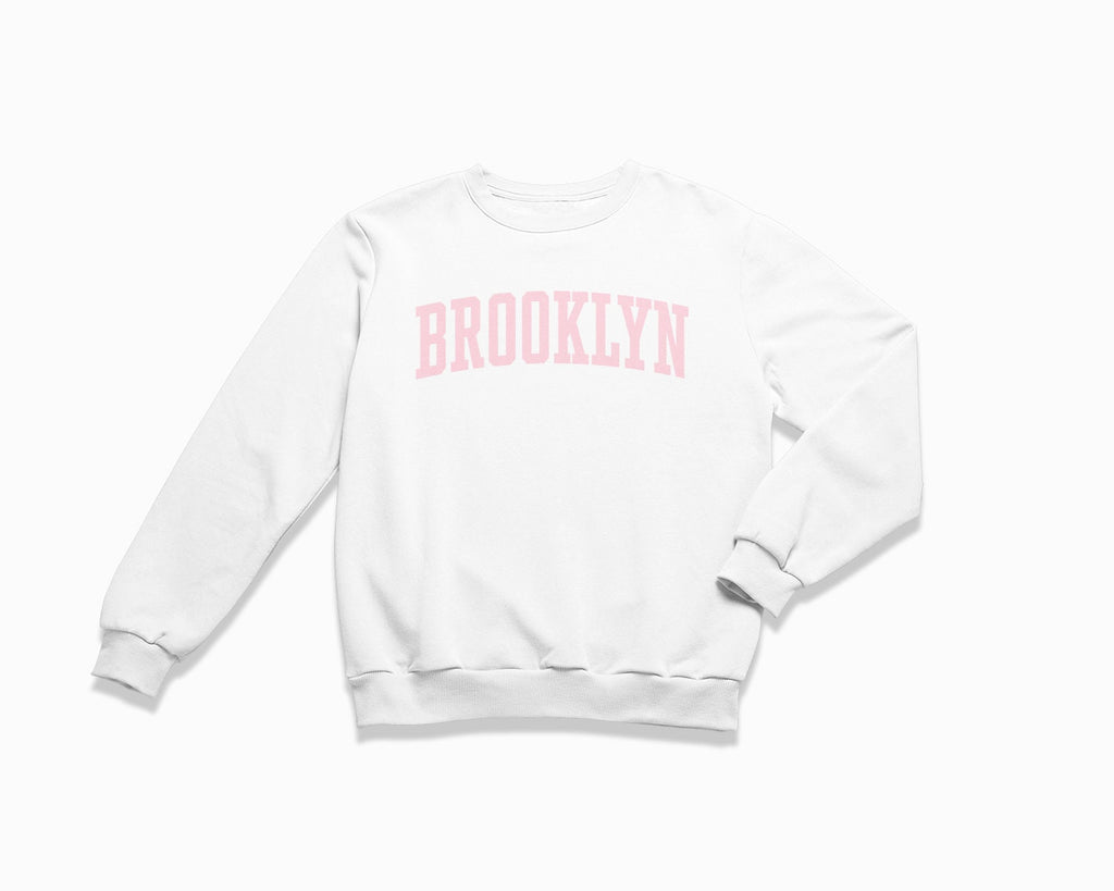 Brooklyn Crewneck Sweatshirt - White/Light Pink