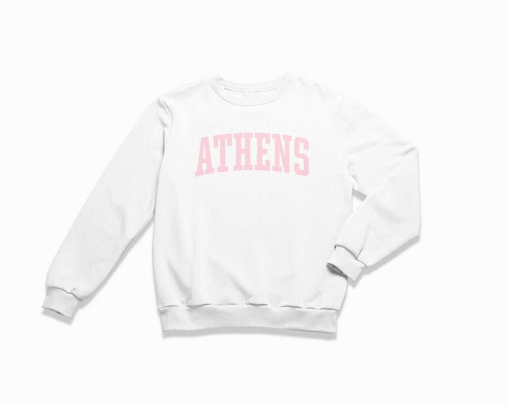 Athens Crewneck Sweatshirt - White/Light Pink