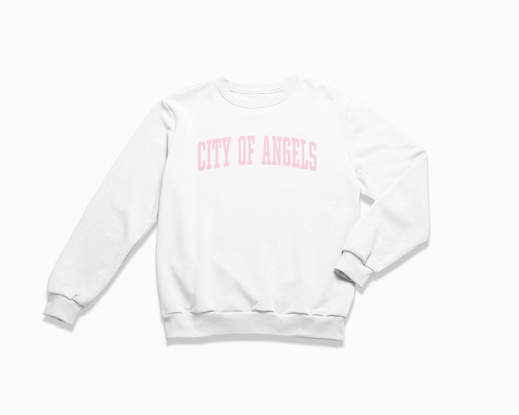 City of Angels Crewneck Sweatshirt - White/Light Pink