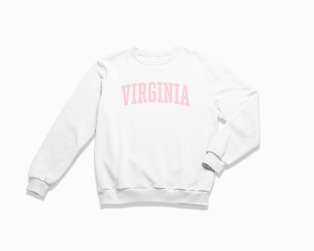 Virginia Crewneck Sweatshirt - White/Light Pink