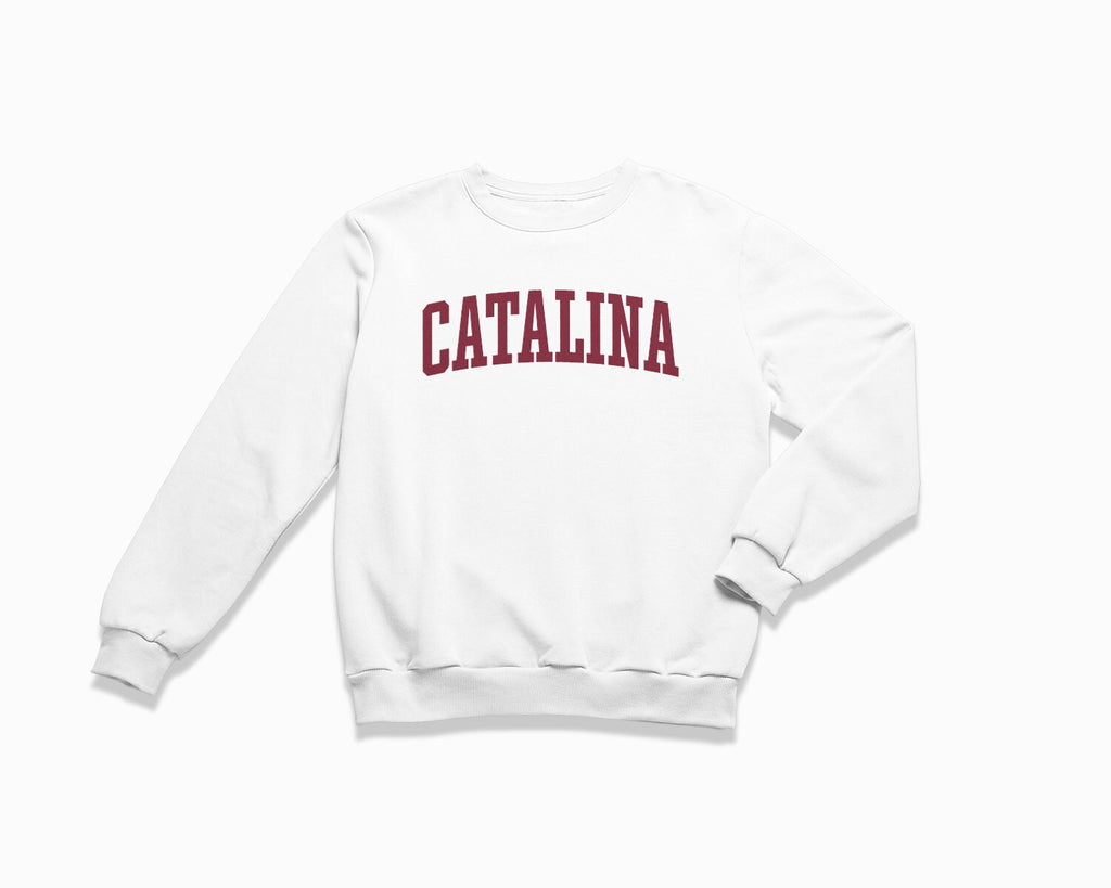 Catalina Crewneck Sweatshirt - White/Maroon