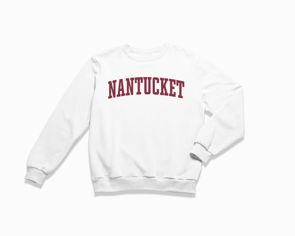 Nantucket Crewneck Sweatshirt - White/Maroon