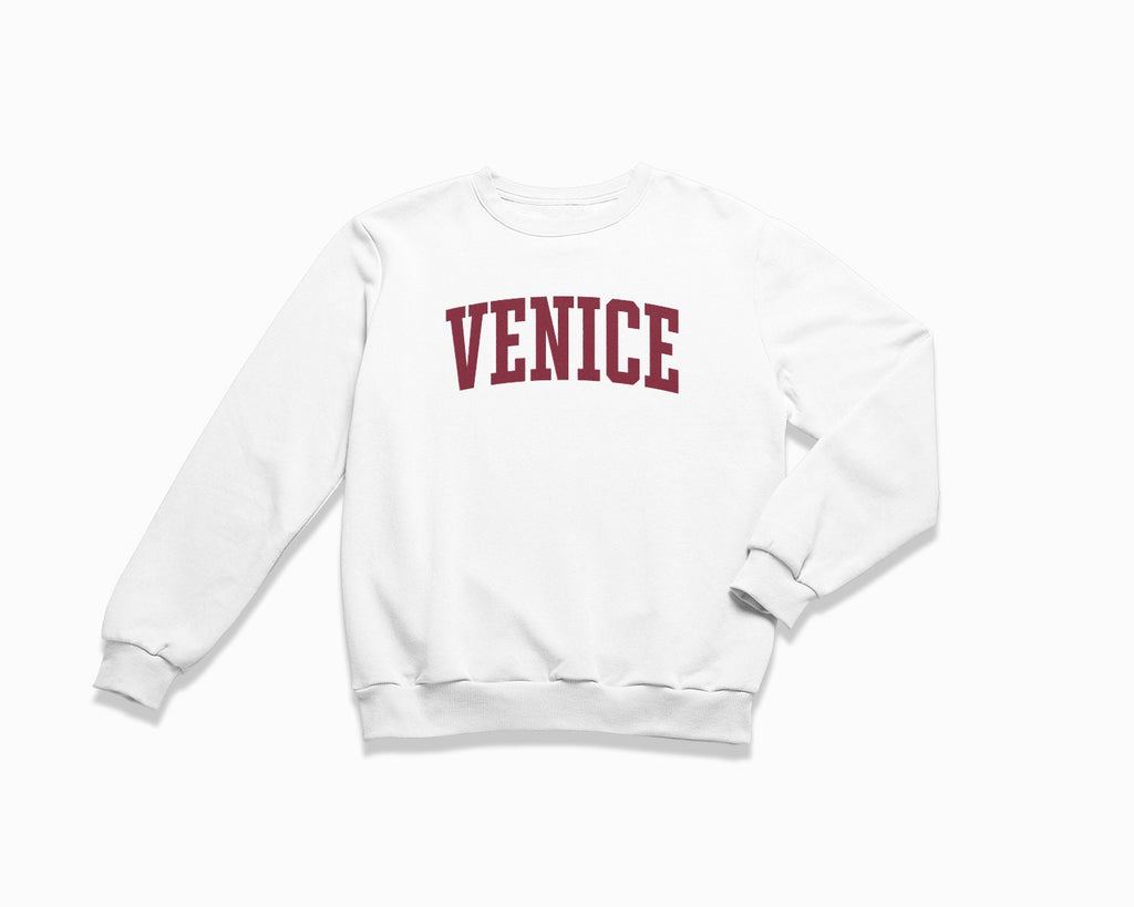 Venice Crewneck Sweatshirt - White/Maroon