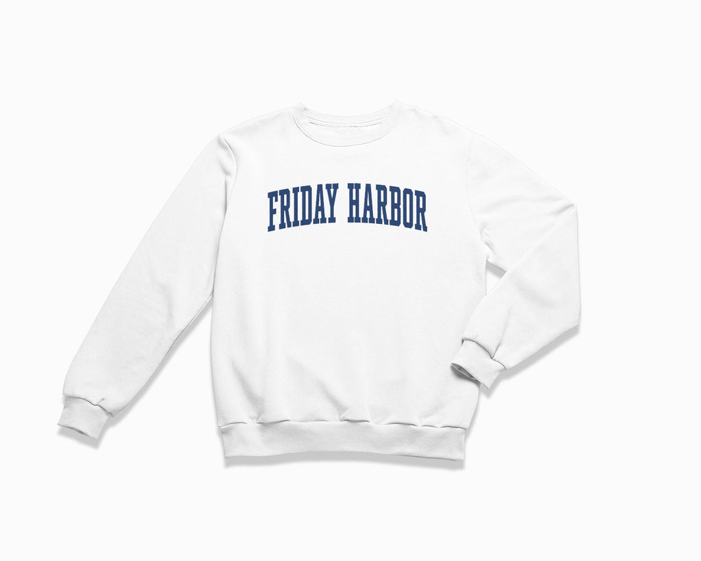 Friday Harbor Crewneck Sweatshirt - White/Navy Blue