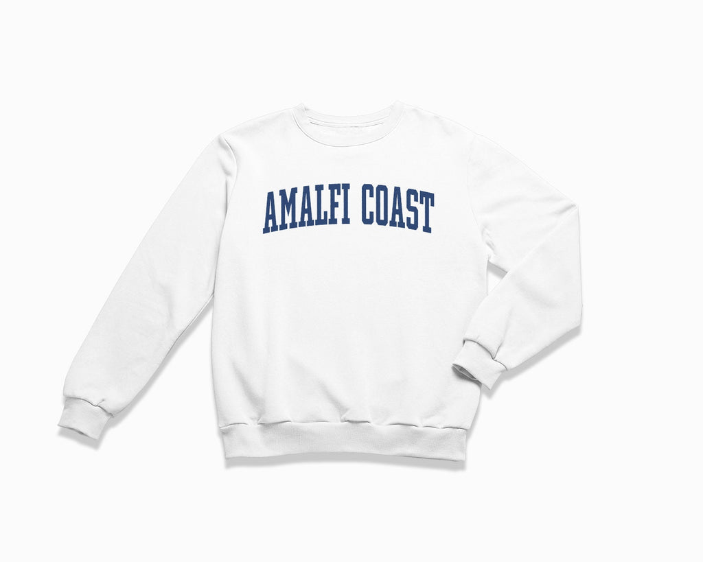 Amalfi Coast Crewneck Sweatshirt - White/Navy Blue