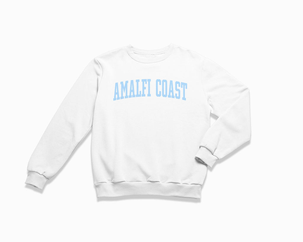 Amalfi Coast Crewneck Sweatshirt - White/Light Blue