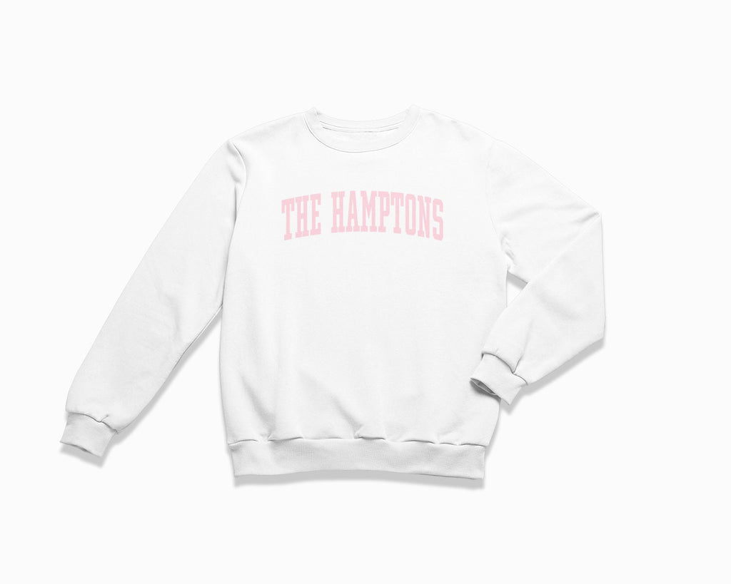 The Hamptons Crewneck Sweatshirt - White/Light Pink