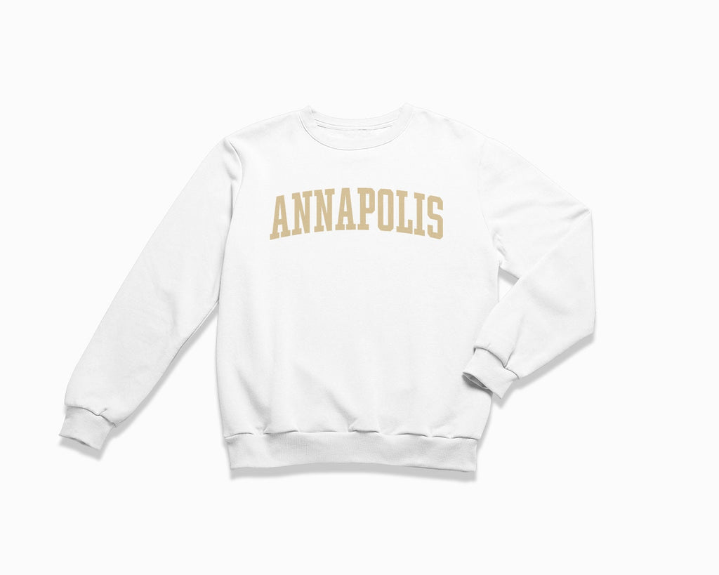 Annapolis Crewneck Sweatshirt - White/Tan