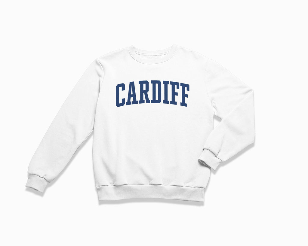 Cardiff Crewneck Sweatshirt - White/Navy Blue