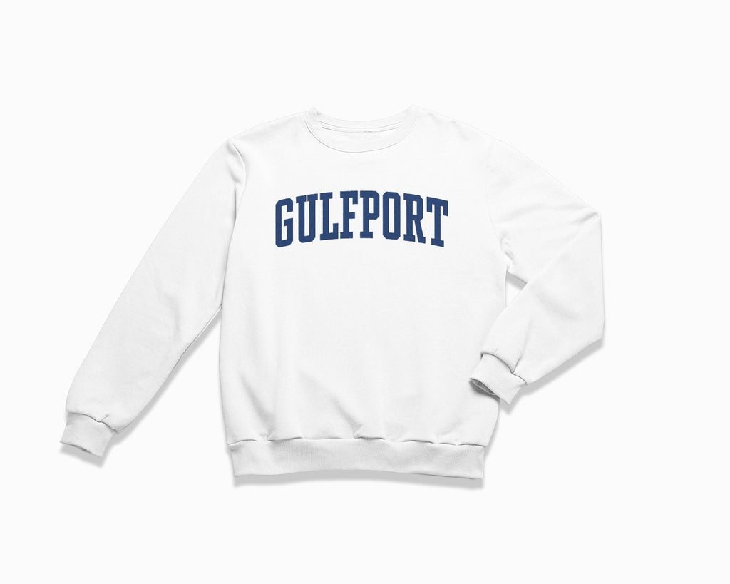 Gulfport Crewneck Sweatshirt - White/Navy Blue