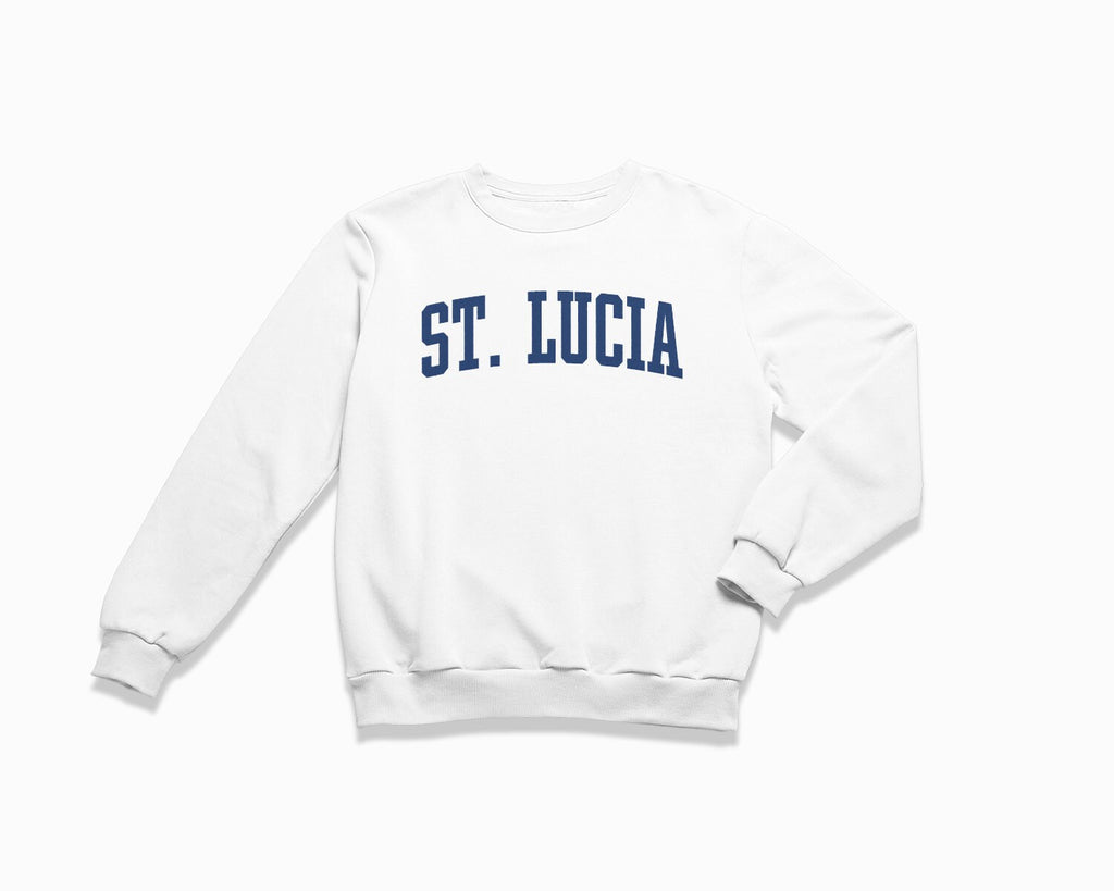 St. Lucia Crewneck Sweatshirt - White/Navy Blue