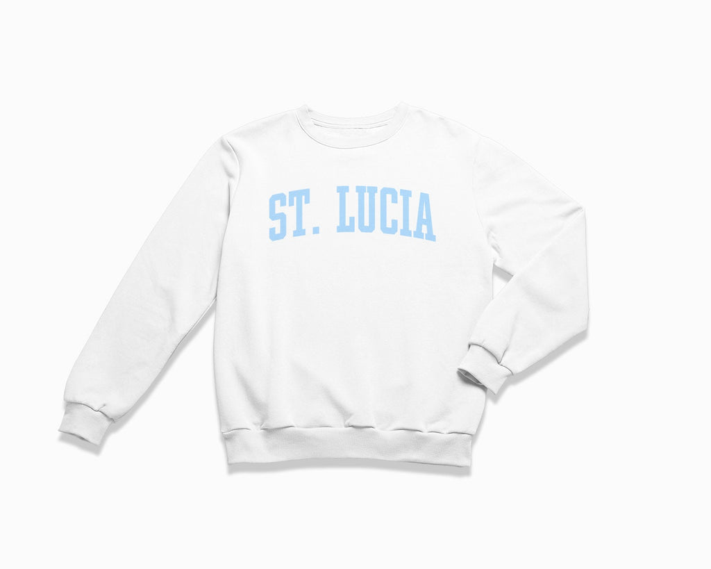 St. Lucia Crewneck Sweatshirt - White/Light Blue