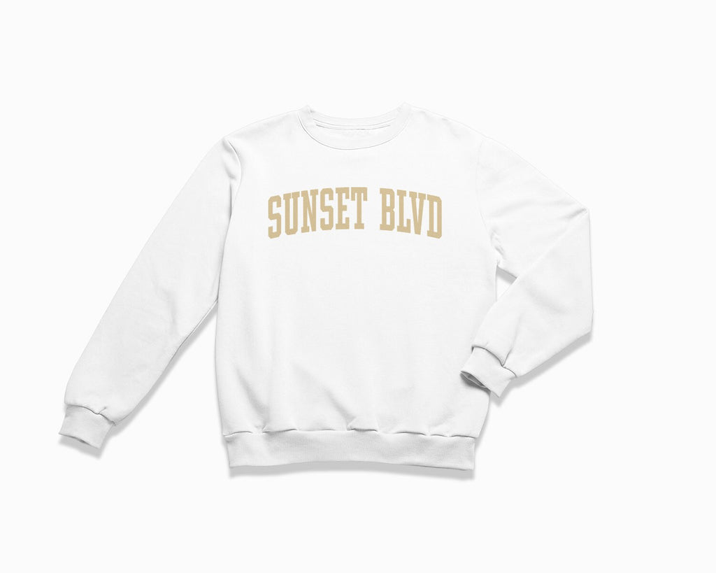 Sunset Blvd Crewneck Sweatshirt - White/Tan