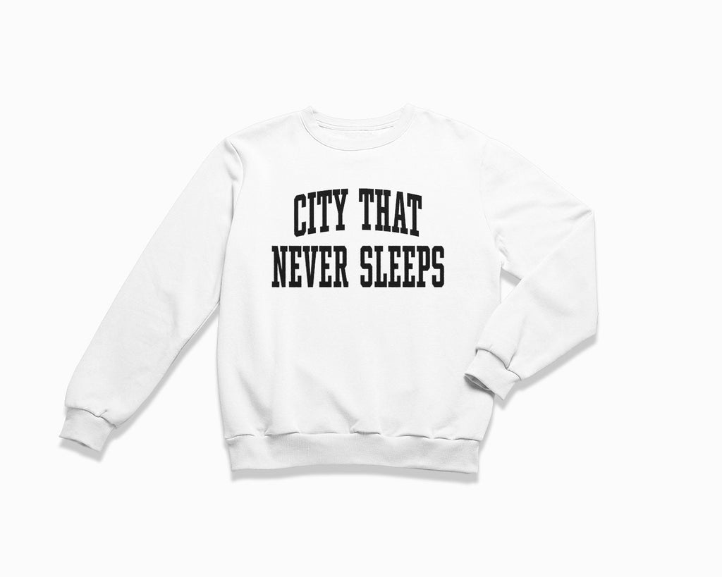 City That Never Sleeps Crewneck Sweatshirt - White/Black