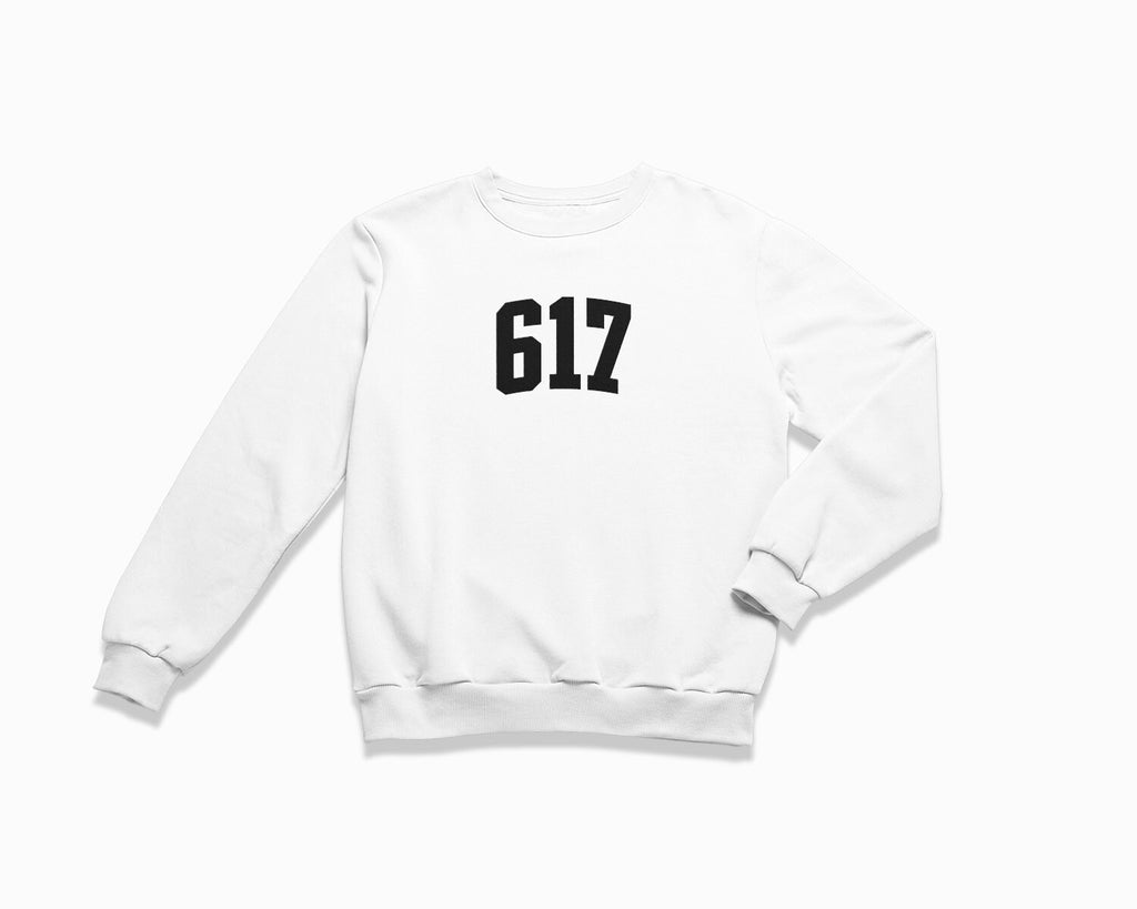 617 (Boston) Crewneck Sweatshirt - White/Black
