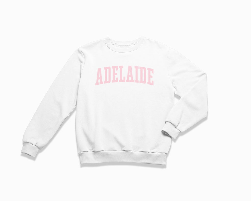 Adelaide Crewneck Sweatshirt - White/Light Pink