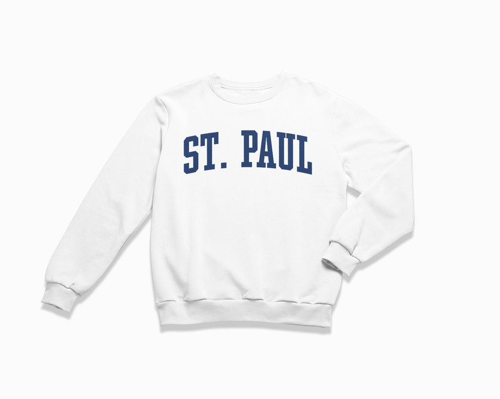 St. Paul Crewneck Sweatshirt - White/Navy Blue