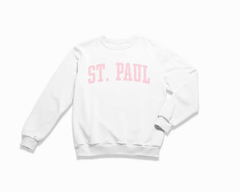 St. Paul Crewneck Sweatshirt - White/Light Pink