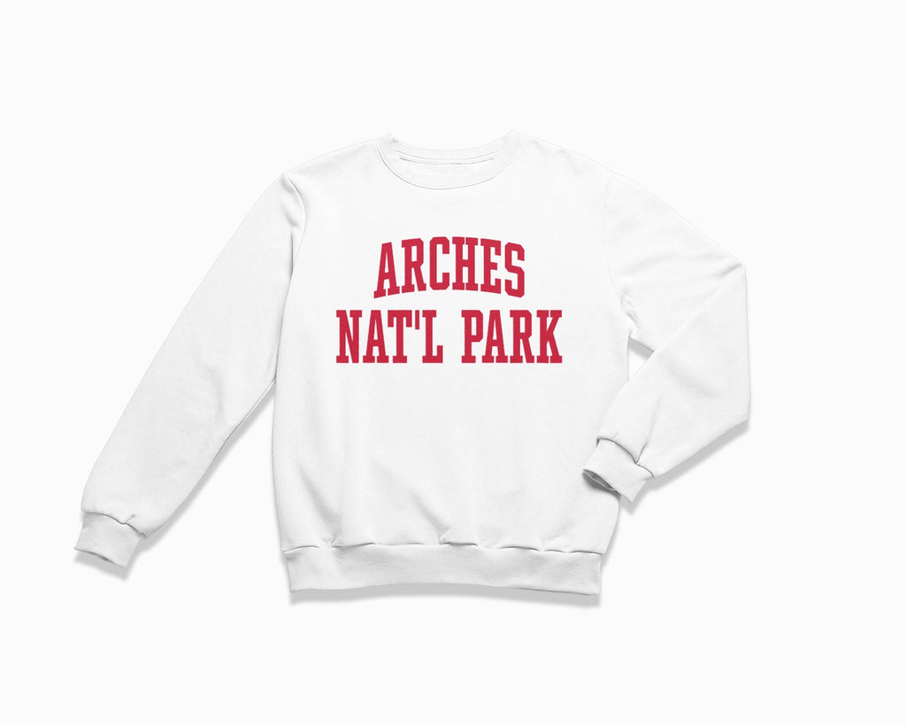 Arches Nat'l Park Crewneck Sweatshirt - White/Red