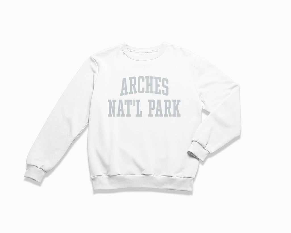 Arches Nat'l Park Crewneck Sweatshirt - White/Grey