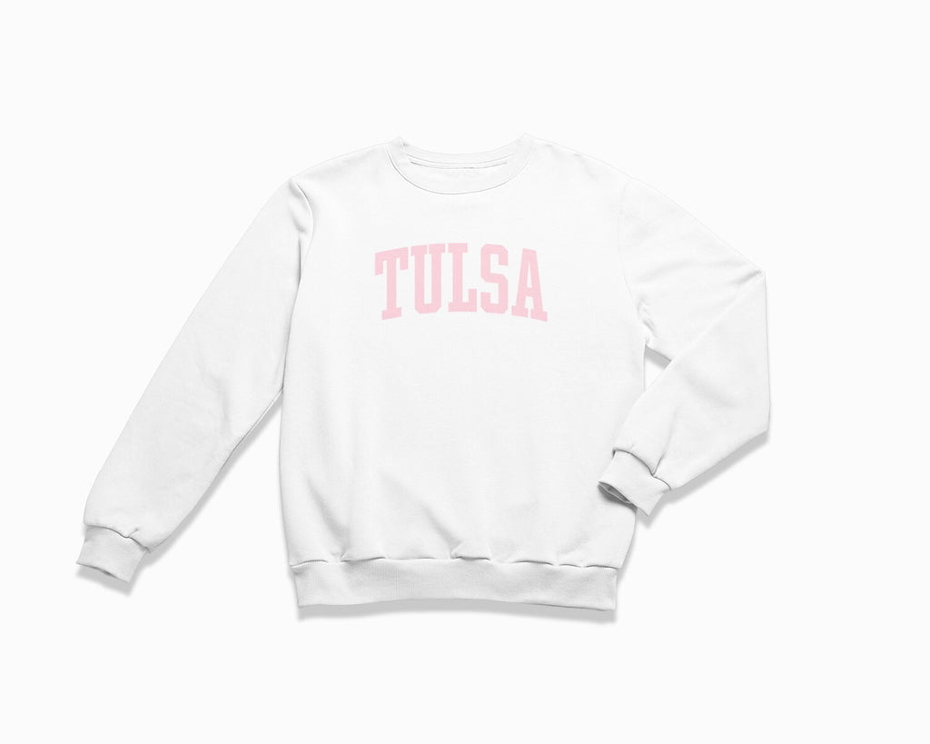 Tulsa Crewneck Sweatshirt - White/Light Pink