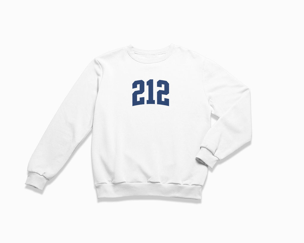 212 (NYC) Crewneck Sweatshirt - White/Navy Blue