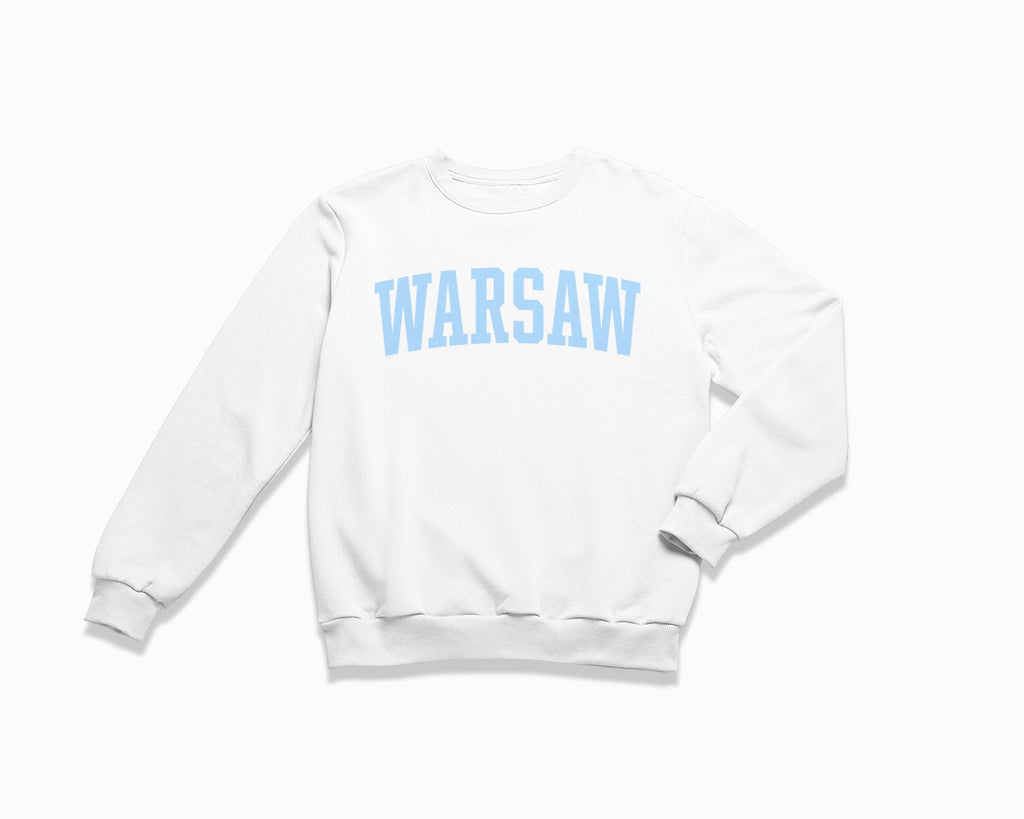 Warsaw Crewneck Sweatshirt - White/Light Blue