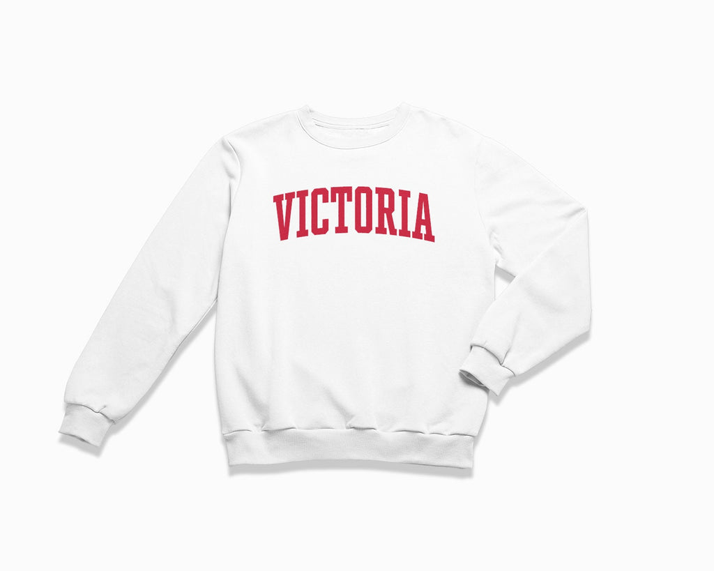 Victoria Crewneck Sweatshirt - White/Red